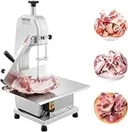 VEVOR Commercial Electric Meat Bandsaw, 650W Stainless Steel Countertop Bone Sawing Machine, Workbeach 12.4" x 18.1", 4.33 Inch Max Cutting Thickness, Frozen Meat Cutter for Rib Pork Beef