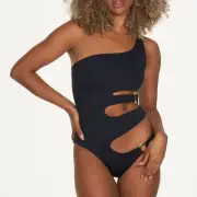 NWT Frederick's of Hollywood Plus Size Airlie Cut Out Black One-Piece 2X/3X