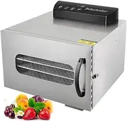 6 Trays Food Dryer Fruit Air Dryer, 400W Stainless Steel Food Dehydrator with Digital Time Temperature Control, Food Dryer for Jerky Meat Fruit Vegetable Pet Treats