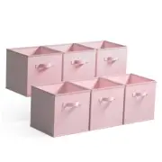 Cube Storage Bins Storage Cube Organizer, Collapsible 11 Inch Pink-6 Pack