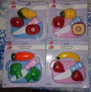 just Pretending Cut Fruit Vegetables Kitchen Toy Child Stocking Stuffers 4 set