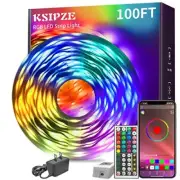 KSIPZE 100ft Led Strip Lights RGB Music Sync Color Changing,Bluetooth Led Lights