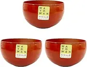 Asahi Koyo WAYOWAN AZ16-23 Bowl, Large Bowl, Round, Vermilion, Set of 3, Made in Japan, Dishwasher Safe, Microwave Safe, Fits in Hands