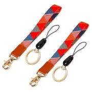 2 Pack Wrist Lanyard Keychain Holder Wristlet Strap with Key Rings