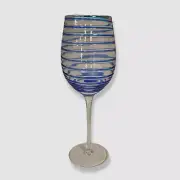 $76 Neiman Marcus Clear Sprial Wine Glass Set of 4
