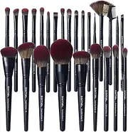 [ZAMEL] 26Pcs Black labeled Makeup Brushes Set Professional,Full Face ULTRA SOFT Hair Makeup Brush Set Contains large powder Foundation Ultimate Blending Make up Brush set Blush Concealers Eyeshadow
