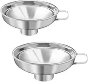 2Pcs Stainless Steel Jam Funnel with Handle Wide-Mouth Canning Funnel Wide Mouth Jars Jam Making Funnels Liquid,Oil,Powder Solid Particle Filling Funnel(Large*1,Medium*1)
