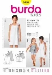 Burda Childrens Sewing Pattern 9490 - Dress & Top Sizes: 5-10