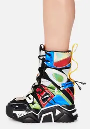 [Anthony Wang] Black Holographic Game Changer Ankle Boots
