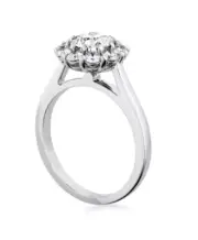 1.75 Ct Round Natural Moissanite GRA Engagement Bridal Ring 14K solid white gold