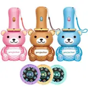 Small Flashlights Bear Shaped Kids Projector Torches Toys With 24 Patterns