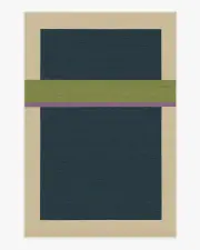 200' x 290' | Machine Washable Runner Rug | Kid & Pet Friendly | Indoor Rug | Architectural Digest Breakout Teal & Chartreuse Tufted Rug | Ruggable