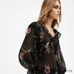 【ALLSAINTS】IRYNA 輕薄V領荷葉邊花卉造型上衣 W024PC(常規版型)