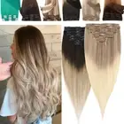 CLEARANCE 8PCS Clip In Extensions 100% Remy Human Hair Extensions Hair Weft Soft