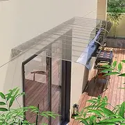 Outdoor Polycarbonate Window Door Canopy for Rain Shelter UV Protection 40x160cm