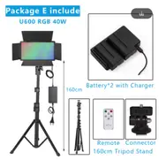 U800 RGB Photo Light LED Photo Studio Light Camera Phone Video Recroding RGB Panel Lamp LED Vdieo Light for YOUTUBE Tiktok LIVE U600-16BT 2 Battery