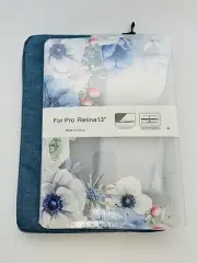Hard Shell Case Set for MacBook Pro RETINA 13” Floral Blue Flowers Art