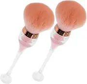 Beavorty Manicure Clean up Brush Set 2pcs Soft Bristle Nail Dust Brush Art Powder Remover for Makeup Nail Art