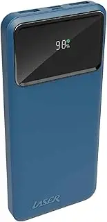Laser 10000mAh Power Bank, 18W Fast Charge, LED Indicator, 3-in-1 Cable Included, Compact Portable Travel Charger for Smartphones, Tablets, Laptops, Drones, Ear Buds, iPhone 15, Gaming Console - Navy