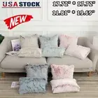 1-2PCS Fluffy Faux Fur Pillow Case Soft Plush Cushion Cover Throw Sofa Bed Decor