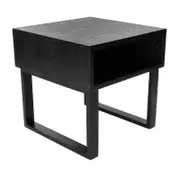 SK Designer Living | Olle Square Wood Bedside / Side Table | Black | 50cm