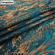 Soft Brocade Jacquard Dress Craft DIY Cushion Fabric Upholstery Peacock Feather