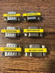 6pcs VGA/SVGA 15 Pin DB15 Male To Male D-SUB 3 Rows Mini Gender Changer Adapter
