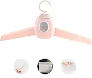 Portable Hanger Dryer,Folding Clothes Dryer with Timing Function,Shoe Dryer with Telescopic Drying Tube,Hot Air/Natural Wind Switching,Load Bearing About 5kg,for Home Travel,Pink