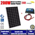 24V 200W Mono Solar Panel 36V PV Charge 24V Battery 30A Regulator 2m Cable Plug