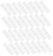 WEKAMOS Adhesive Label Holders 32 Pcs Transparent Pockets for Cards Index Cards Mailbox Tags Shelf Labels with Self-Adhesive Backing for Supermarket Library Business