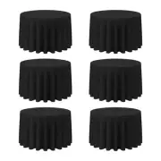 BRILLMAX 6 Pack Black Round Tablecloths 108 Inch - Circle Bulk Linen Polyeste...
