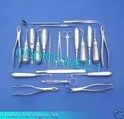 22 PCS PREMIUM DENTAL ORAL SURGERY KIT SURGICAL INSTRUMENTS FORCEPS GOLD HANDLE