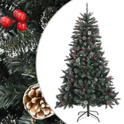 Artificial Christmas Tree with Stand Holiday Xmas Decoration Green PVC vidaXL