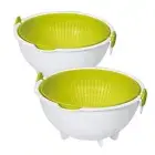 Kokubo Plastic Vegetable Fruit Wash Drain Strainer Colander Basket Set Of 2pcs