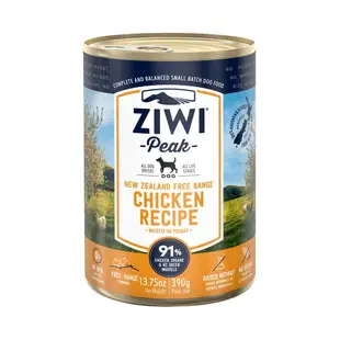 【SofyDOG】ZIWI巔峰 91%鮮肉狗罐頭 雞肉-390G狗主食罐 肉泥口感 無榖無膠
