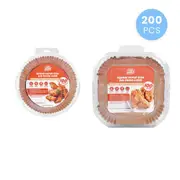 200 Pcs Disposable Unbleached Silicone Paper Dish Air-fryer Liner (100 small round + 100 large square)