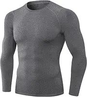 [LWISMIL] Men's Compression Shirt Long Sleeve Cool Dry Athletic Sports Base Layer Undershirts Running Workout Top T-Shirt