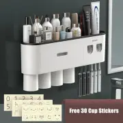 Magnetic Adsorption Inverted Toothbrush Holder & Automatic Toothpaste Dispenser