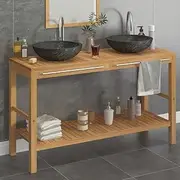 Generic Bathroom Vanity Cabinet Solid Wood Teak with Sinks Marble Black,Furniture,Cabinets & Storage,Vanity Units,Bathroom Vanity Units