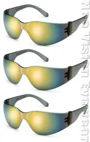 3 Pair/Pack Gateway Starlite Red Mirror Safety Glasses Sun Z87+ CSA Z94.4