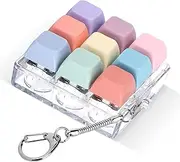 Keyboard Fidget Toy, Fidget Clicker Keychain Stress Relief Button Toy for Adults, Colorful Macaron Stress Relief Gifts for Stress Relief and Pass Time