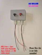 ABS Case Box Enclosure 2pc 250V Mini normal Open Momentary switch M8 cable gland