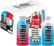PRIME HYDRATION Variety - Blue Freeze, Cherry Freeze, ICE POP Sports Drinks, Electrolyte Enhanced for Ultimate Hydration, 250mg BCAAs, B Vitamins, Antioxidants, Low Sugar, 12 Fl Oz, 15 Pack