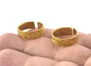 Ethnic Band Ring, Adjustable Raw Brass (18.25mm 8US inner size) 5102