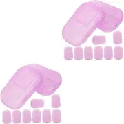 KOMBIUDA 2sets Disposable Soap Sheets Hand Cleaning Soap Travel Use Camping Slices Portable Hand Wash Sheets 15boxes*2