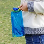700ML Water Bottles, Foldable Sport Water Bottle, Flexible Drink Bottle Pouches, Ultra-Light & Reusable Water Bag for Hiking, Adventure, Travel Buniq