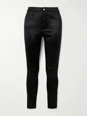 [Isabel Marant] Isabel Marant - Erna Metallic Stretch-satin Skinny Pants - Black - FR 34 FR 34 Black