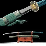 Japanese Katana Samurai L6 Steel With Mirror Blade Full Tang With Brass Tsuba.