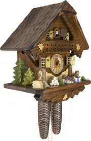 Cuckoo-Palace German Cuckoo Clock - Summer Meadow Chalet with 8-Day-Movement ...