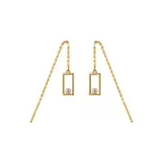 ANYCO Fashion Earrings Gold Genuine 925 Sterling Simple Geometric Luxury Zircon Ear Buckle for Women Teen Party Jewelry Gift